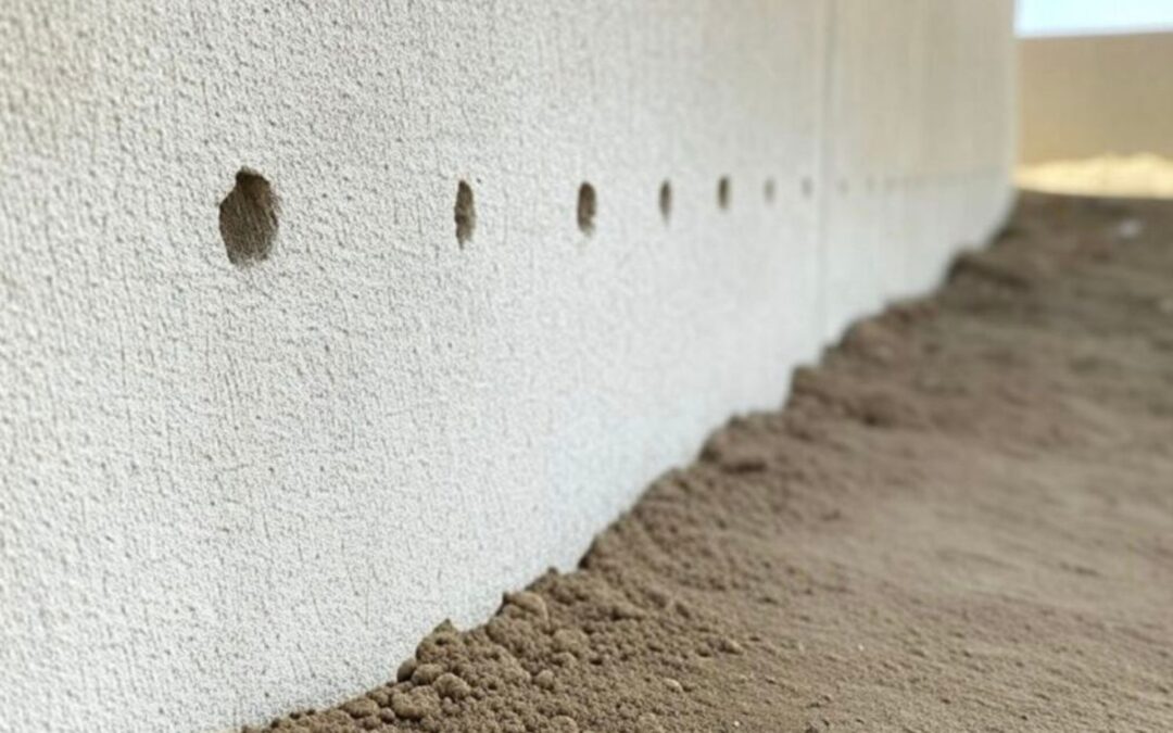 Technicien injectant une résine dans un mur pour stopper les remontées capillaires