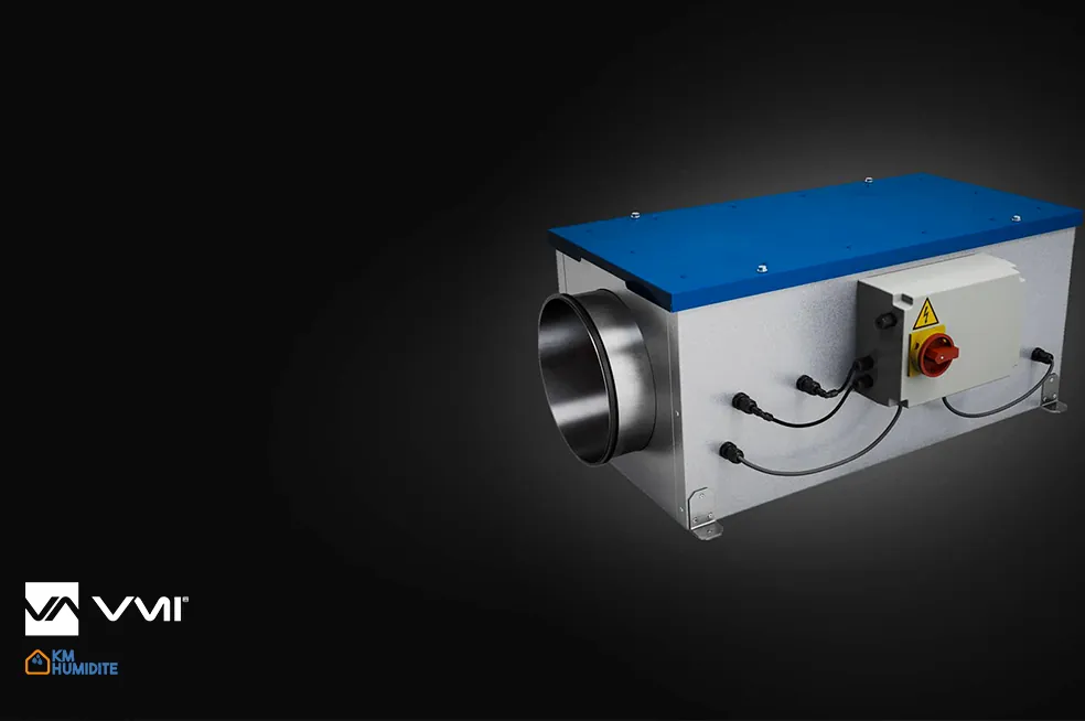 Centrale de traitement d'air par insufflation installée par KM Humidité